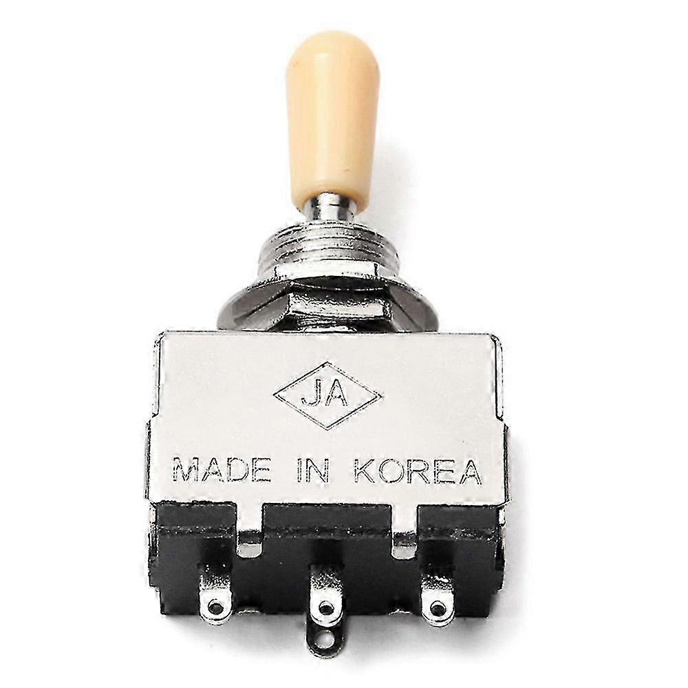 Solid Knob Shaft Box Style compatible with Sg 3 Way Pickup Selector Toggle Switch, Beige Tip