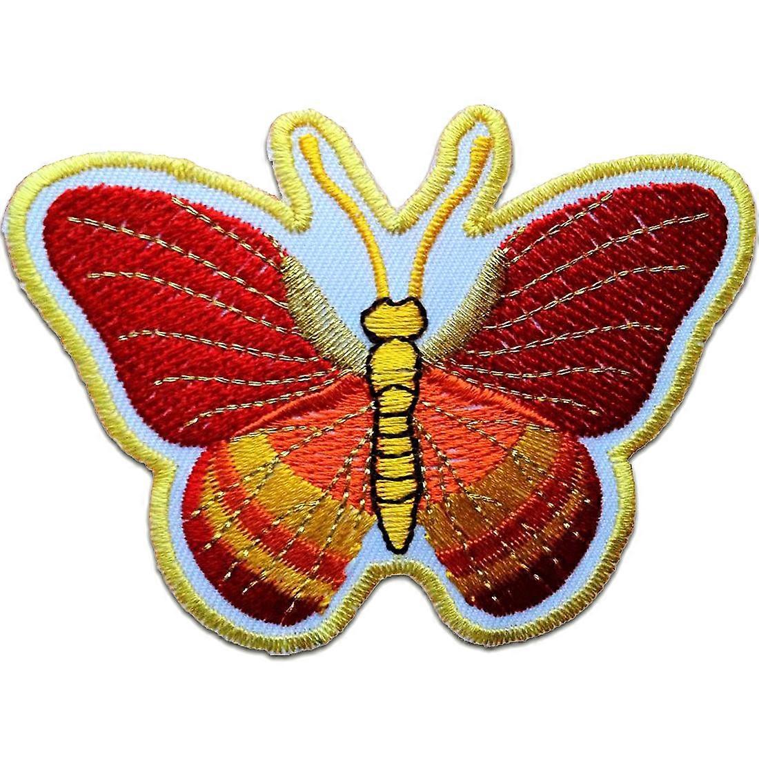 Patch - Papillon - orange/rouge - 8,6 x 6,4 cm - patchs