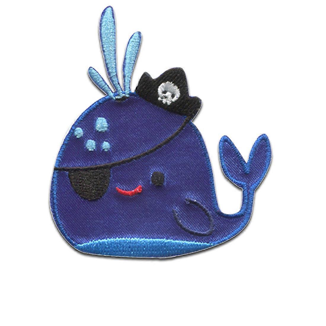 Patch / Iron-on Patch - Whale Hat Pirate Animals - Iron On Patches