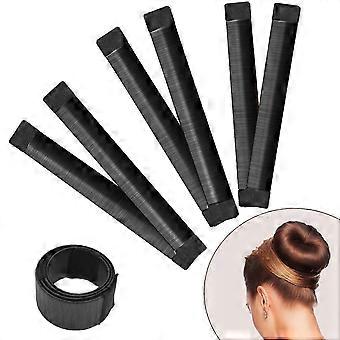 Fabricante de moños para el cabello de 6 piezas, fabricante de moños para el cabello para mujeres Niñas de bricolaje Moño de cabello francés Snap Roll Bun Tool Twist Donut Bun Peinado - Fabricante de moños para cabello largo