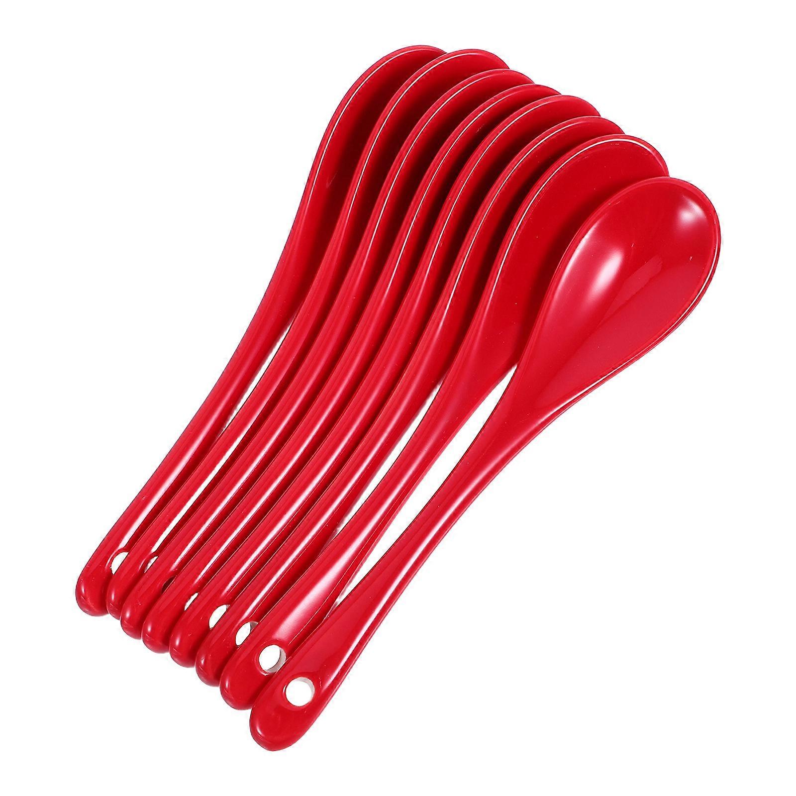 8pcs 13cm Ceramic Spoon Multi-function Coffee Scoop Tea Spoon Tableware for Home Restaurant