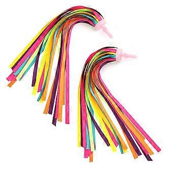 1 paire de rubans pompons pour guidon de vlo, banderoles pour enfants, accessoires de vlo pour skootteri (monivärinen)