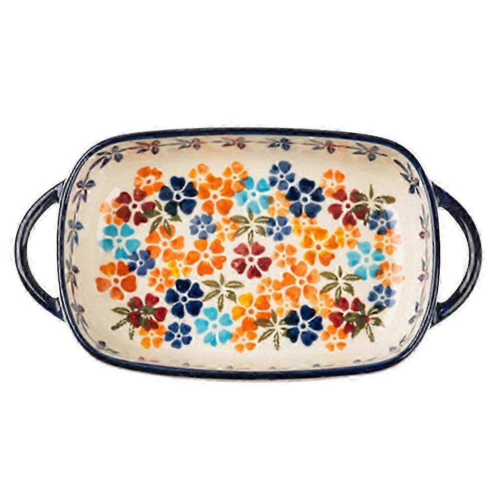 Ceramic Baking Tray Baking Pans Home Cooks Cooking Rectangular 1Set
