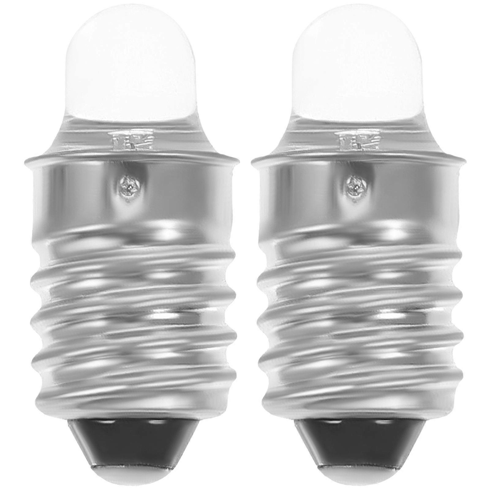 2pcs Flashlight Bulb 3v Round Light Bulb E10 Socket Screw Base Light Bulb