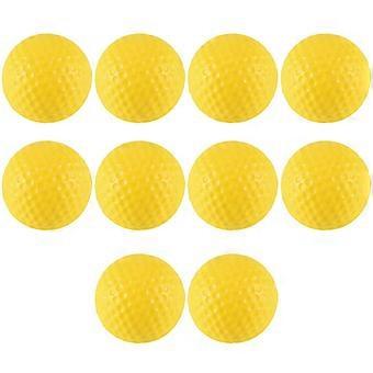 10pcs Yellow Soft Elastic Indoor Practice PU Golf Ball