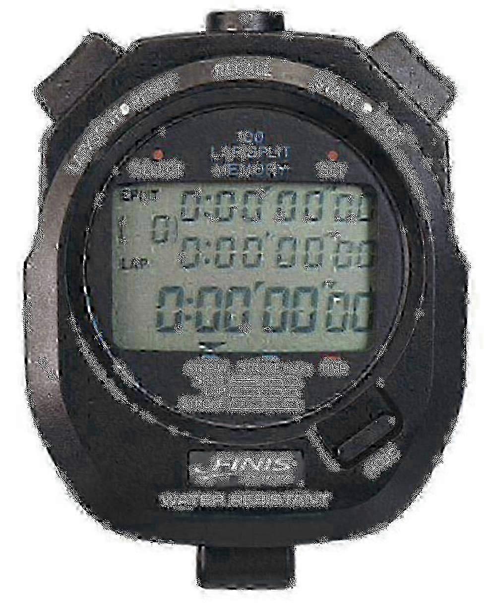 Stopwatch with 3-Line LCD, 100 Dual Split Memory, Stroke/Pace Mode, Split Counter - Black