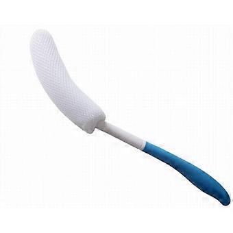 Anti-slip Curve Handled Bath Body Brush, Easy Reach For Seniors, Suitable For Elderly/pregnant Aid Bathing & Shower, Blue
