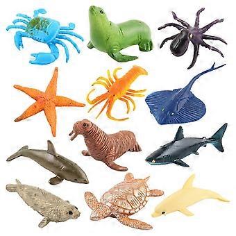 12Piece Marine Life Model Tiny Lifelike Small Size for School Collection