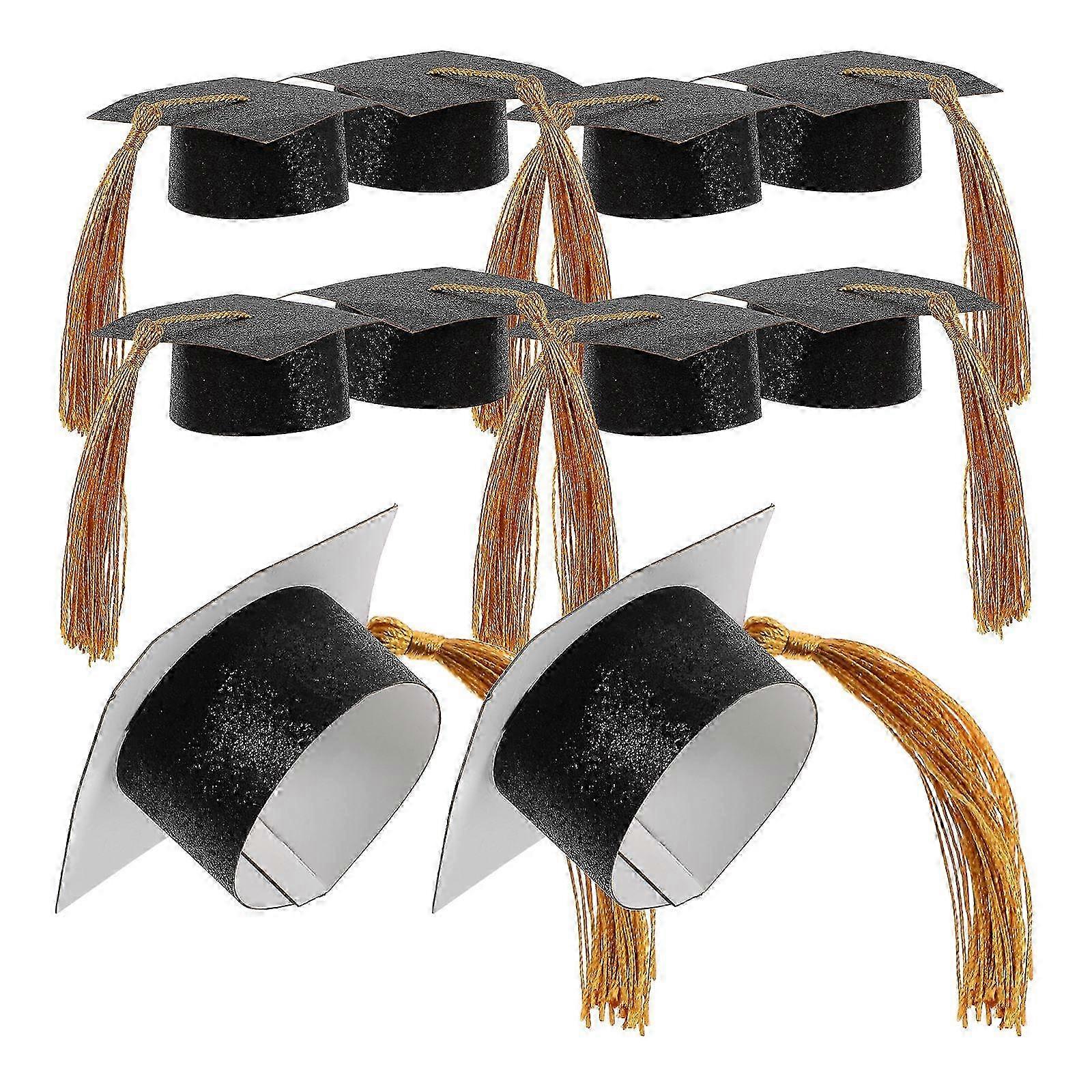 20PCS Mini Graduation Hat Goblet Cover Hat Cup Caps