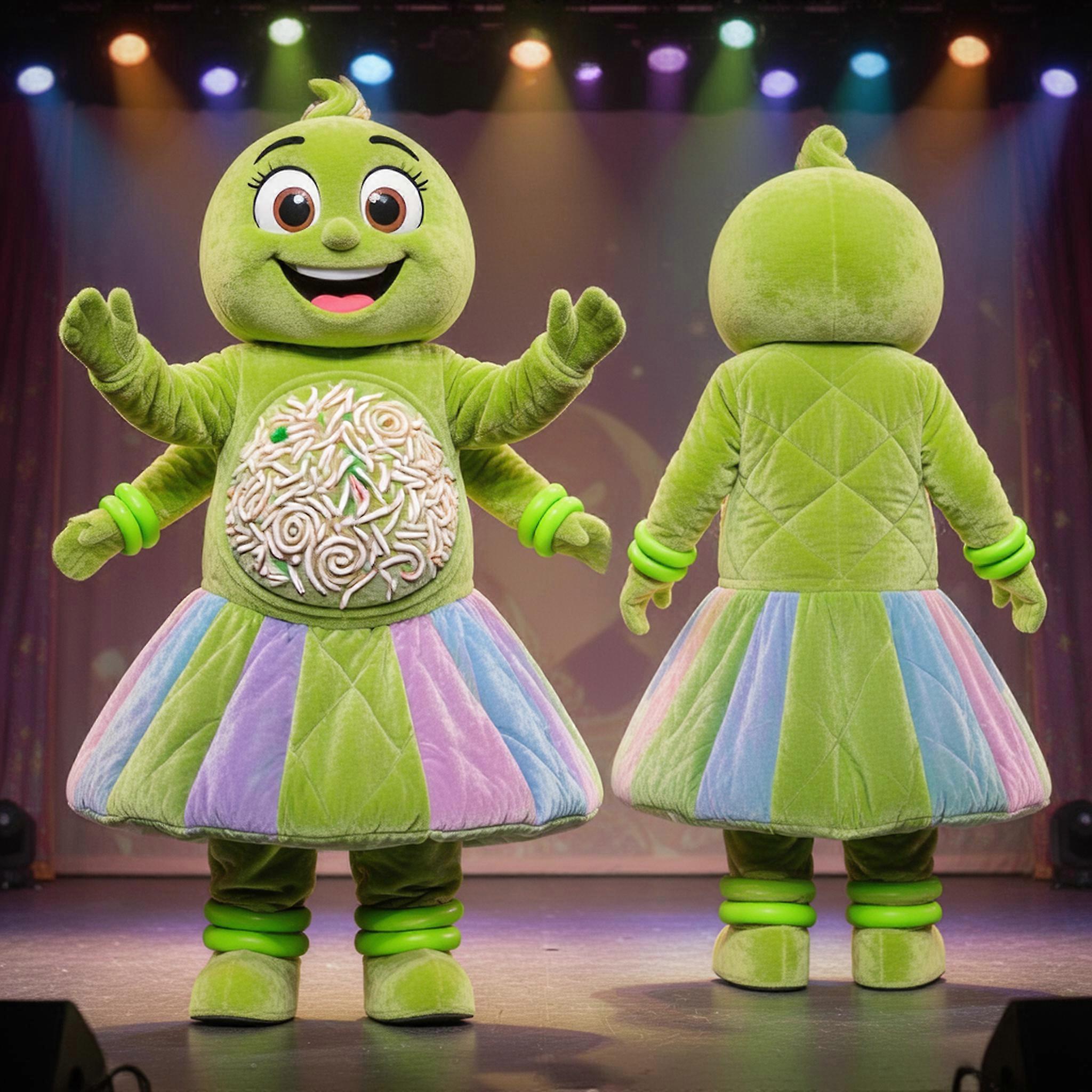 MASTICOT Lime Green Quilted Biryani Mascot