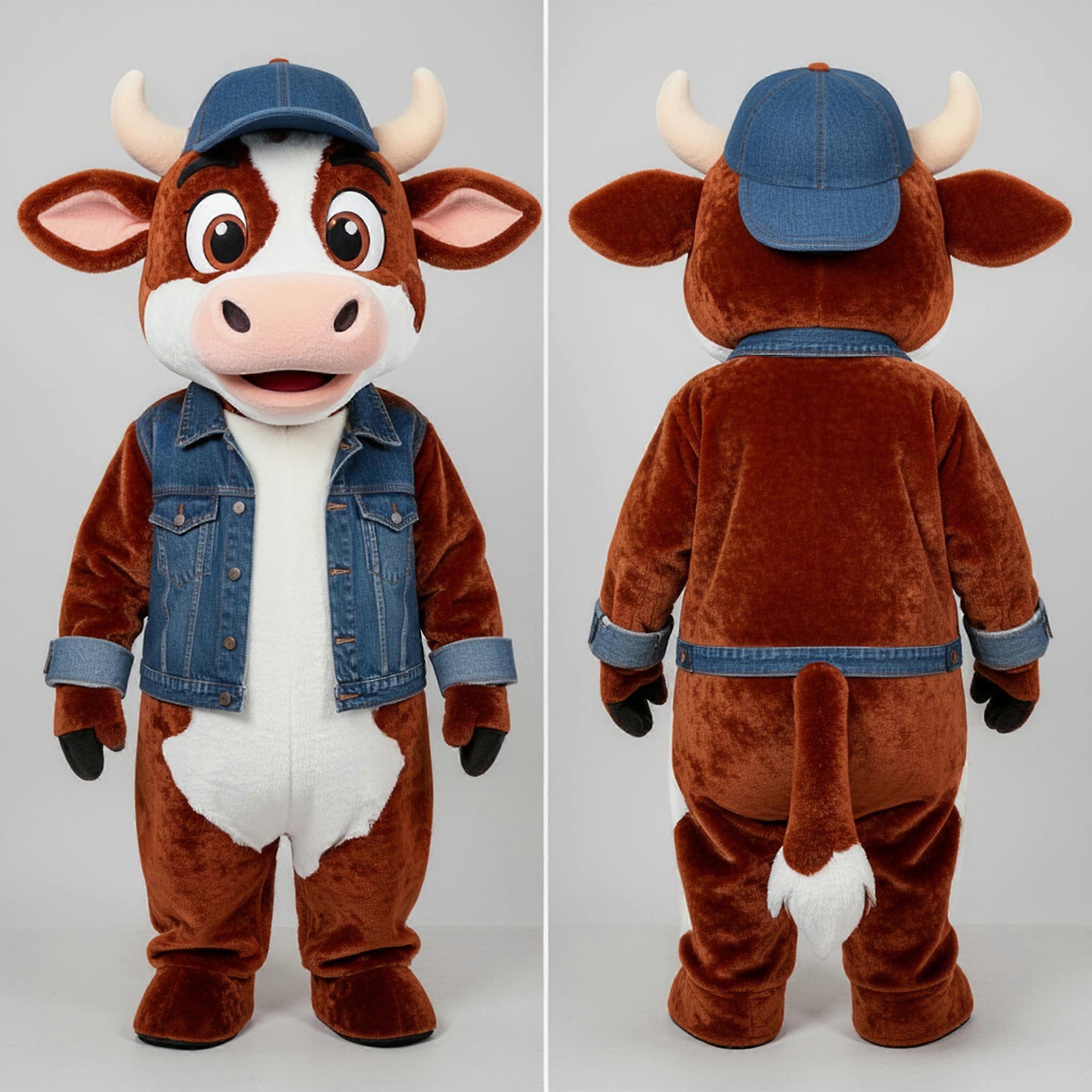 MASTICOT Rust Orange Velvety Jersey Cow Mascot