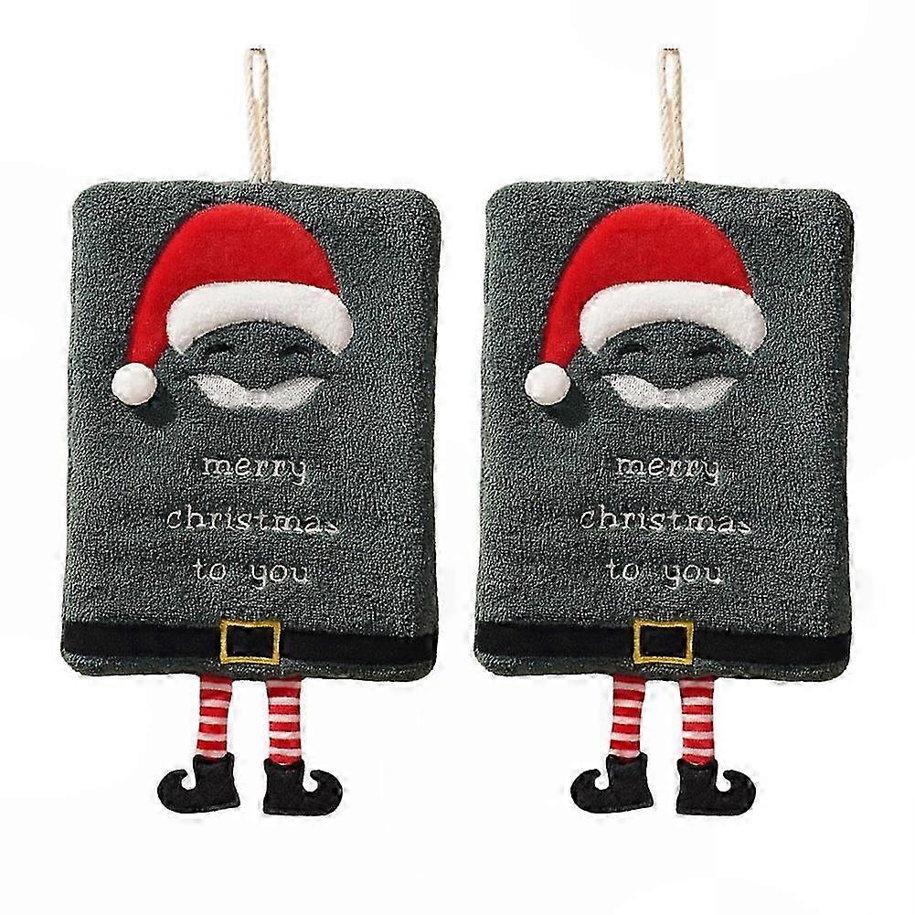 Quick-Absorbing Hand Towels with Hangable Design, Cute Festive Pattern for Kitchen Use