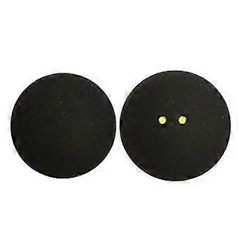 2 Pcs Two-Yellow Dots Training Squash Balls Low Speed Black Rubber Outdoor