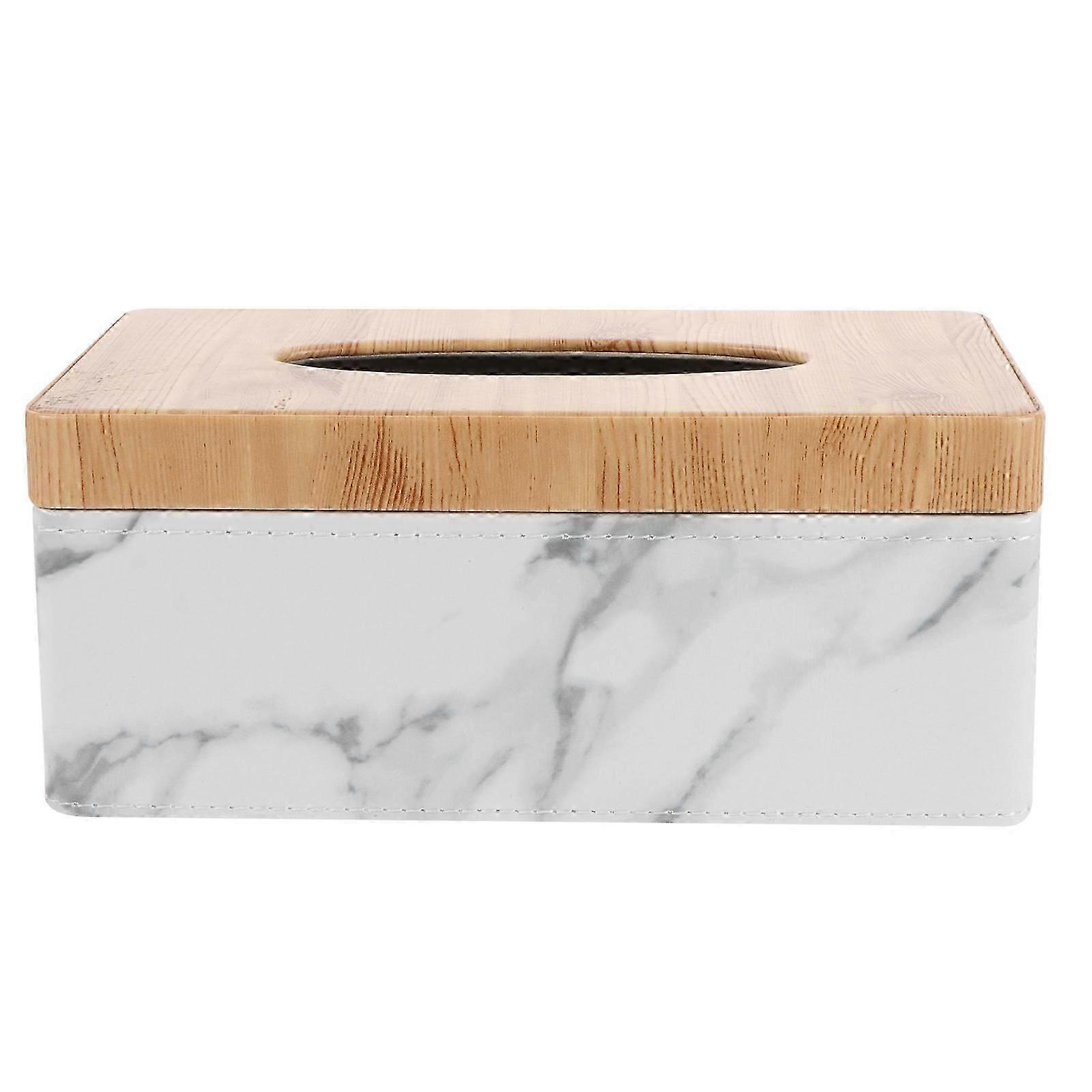 Rectangular Tissue Box Cover Wooden Car Tissue Holder for Auto Use