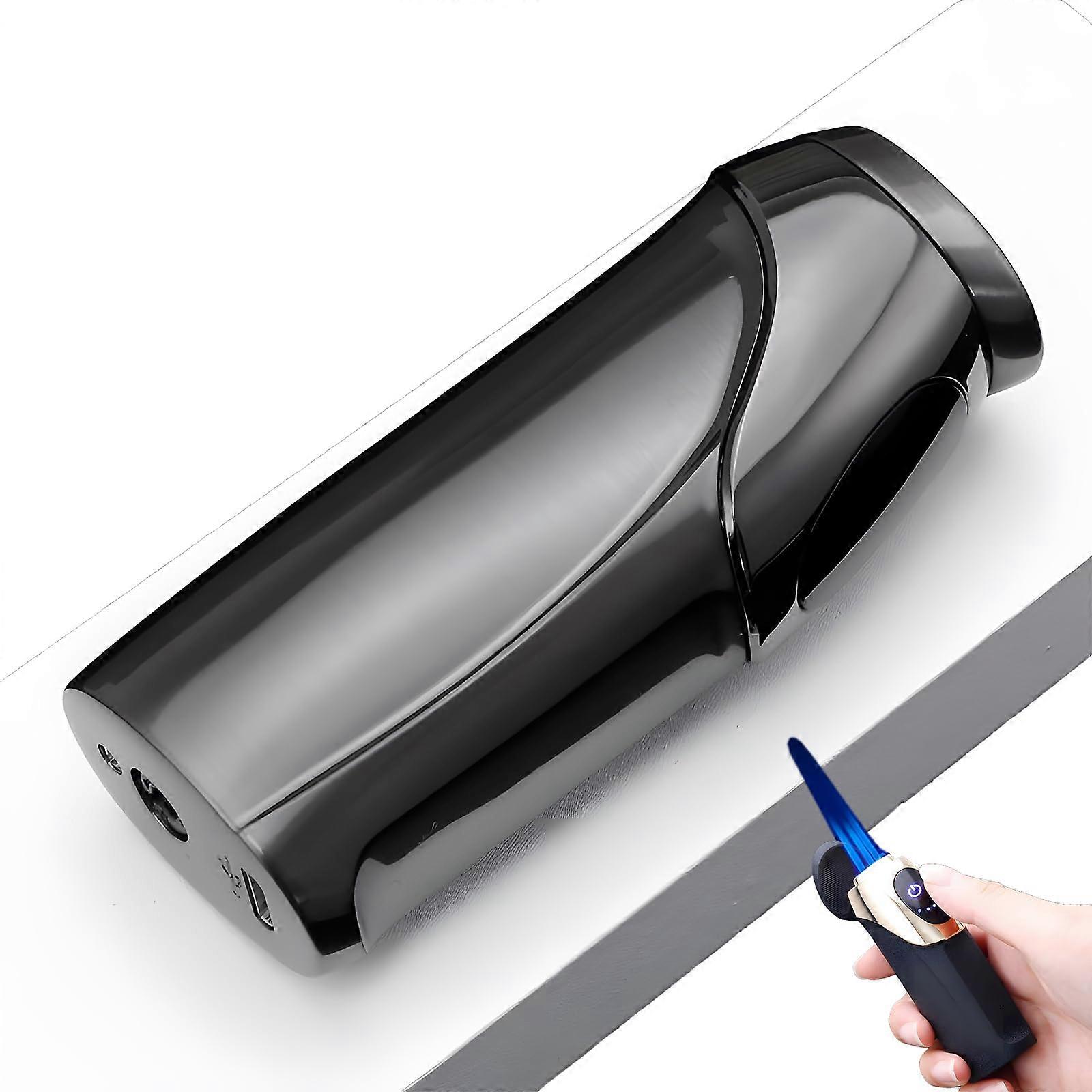 Electric Windproof Lighter with Touch Sensor Ignition, 3Flame Adjustable Torch, USB Fast Charging, LED Display for Camping