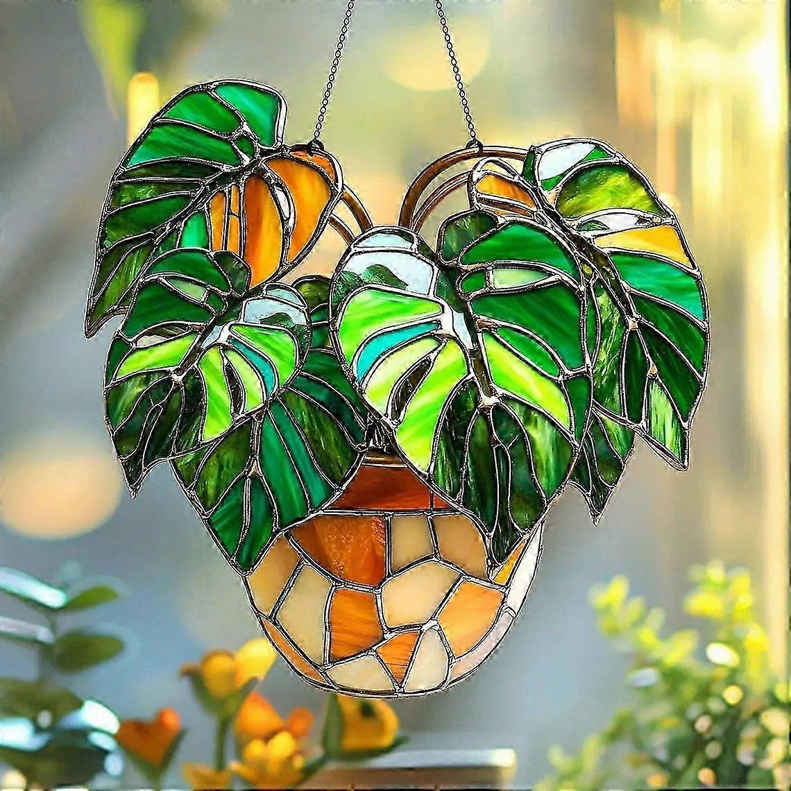 Stained-Glass Effect Cardinal Suncatcher