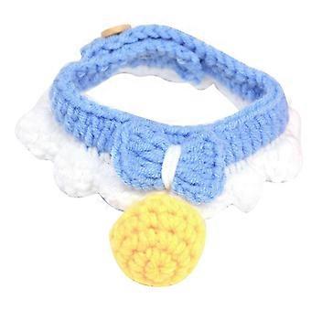 Adjustable Knitted Cat Collar With Bell