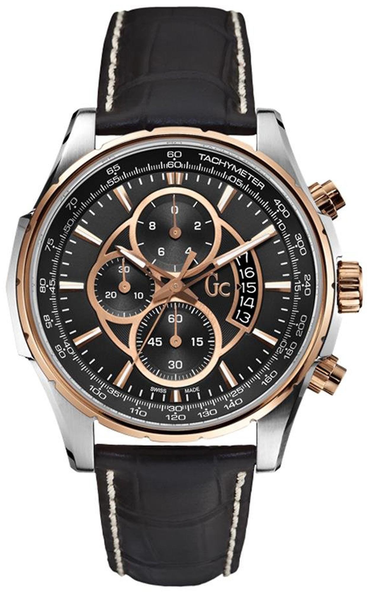 Gc watches classic Men's Analog Quartz watch with cowhide bracelet X81007G2S