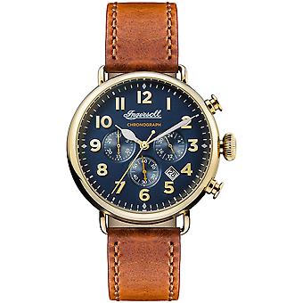 Ingersoll trenton Quarz Analog Man Uhr mit Kuhfell Armband I03501