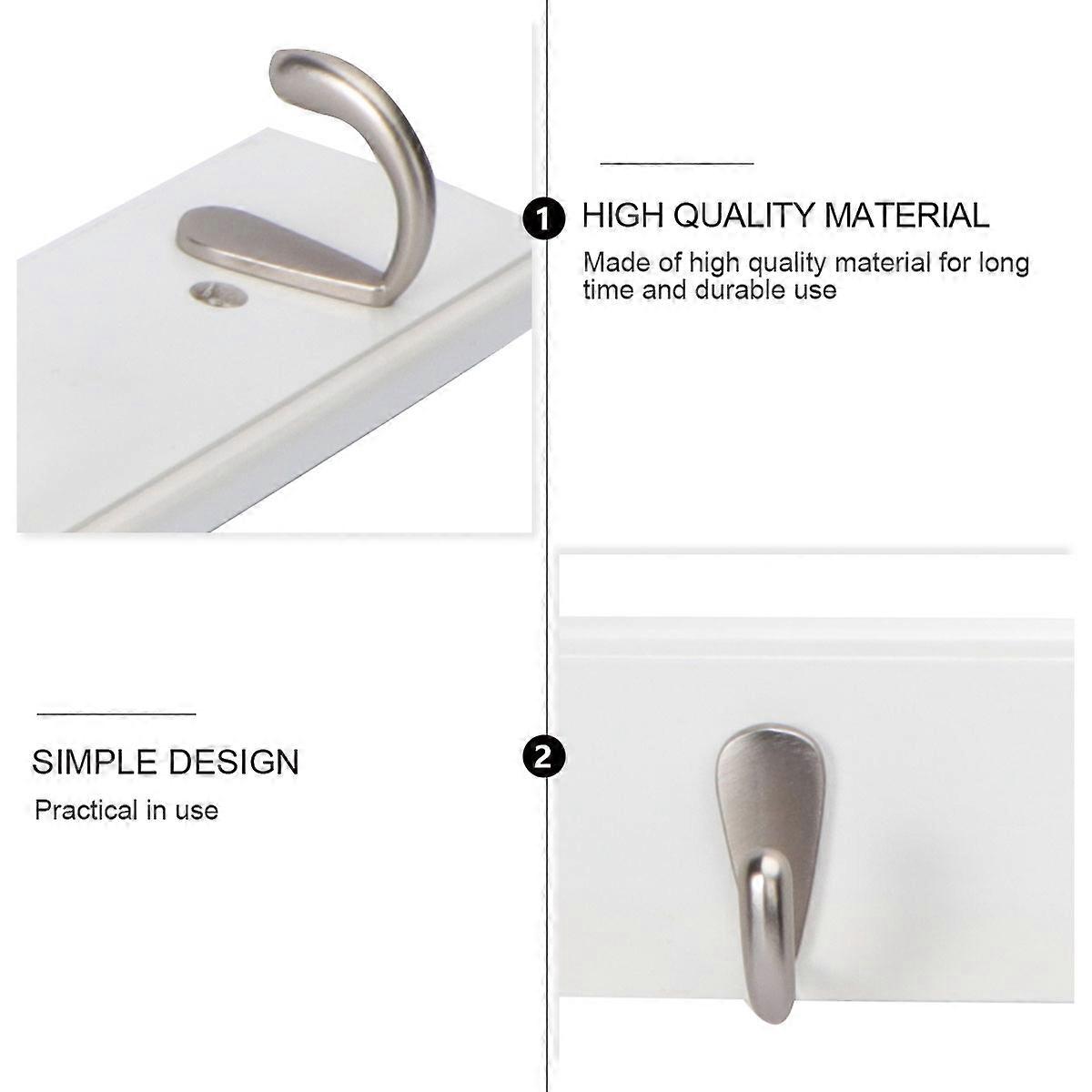 White Solid Wood Row Hook Clothes Hanging Hook for Home 1Pcs