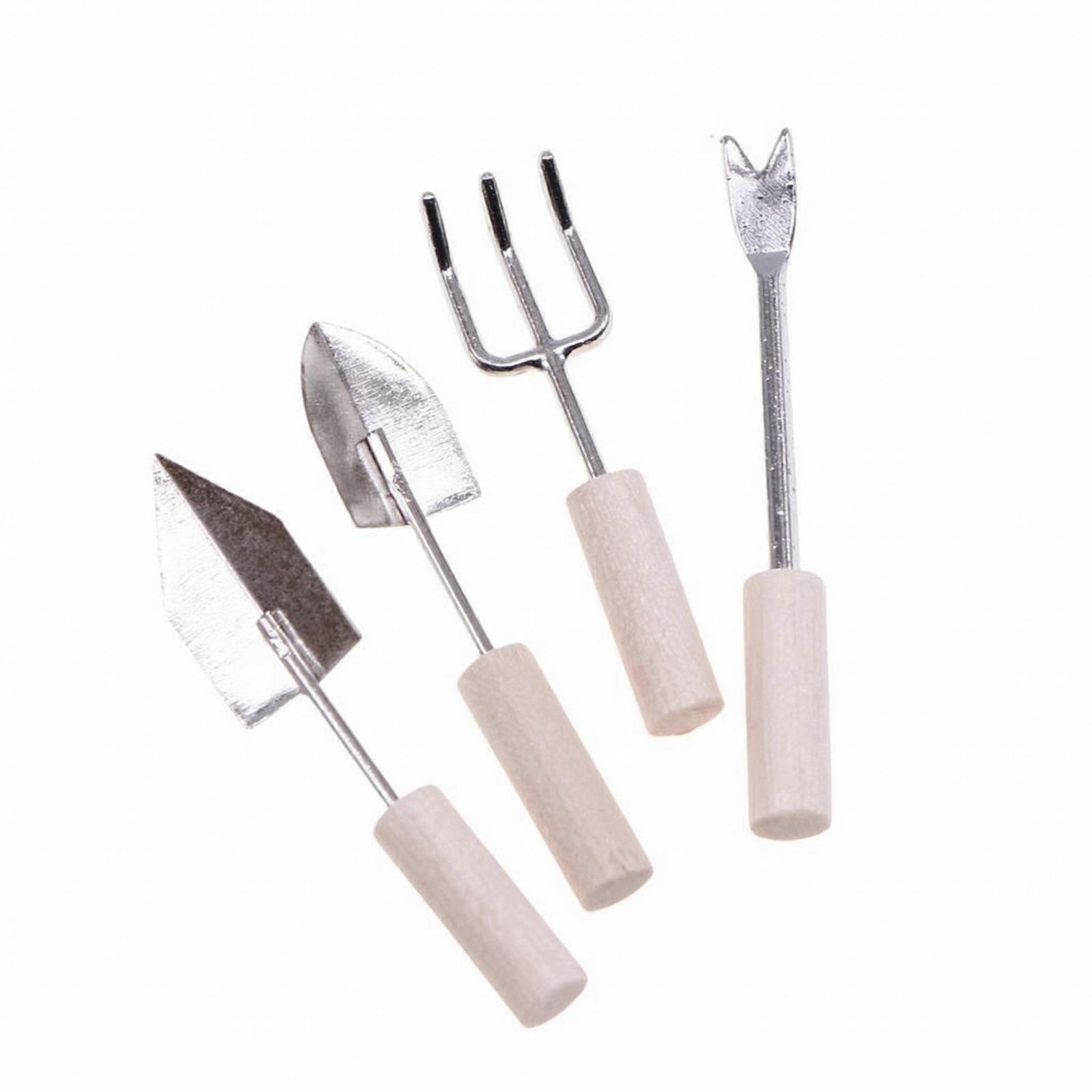 4 Pieces Miniature Soil-Working Tool Lightweight for Model Builders