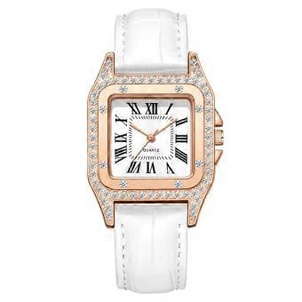 Manufacturer, a fashionable diamond-encrusted Roman square women's watch, women's watch, belt, quartz explosion