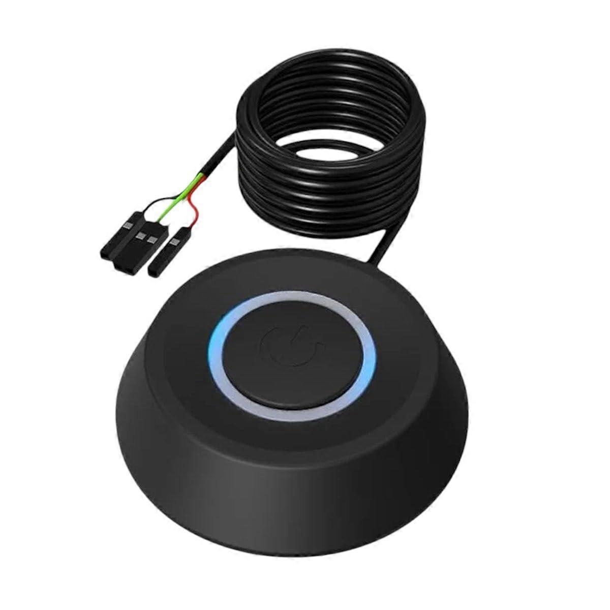 PC Power Switch with LED Light Indicator, 1.8M Desktop Computer Start Button Extension Cable, Blue Light