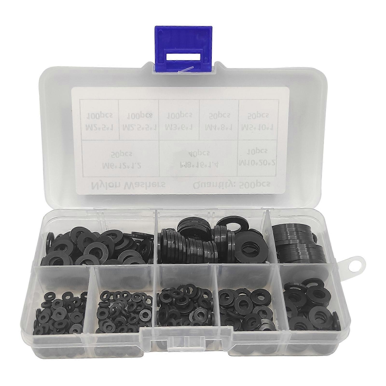 Black Nylon Washers Assortment Kit