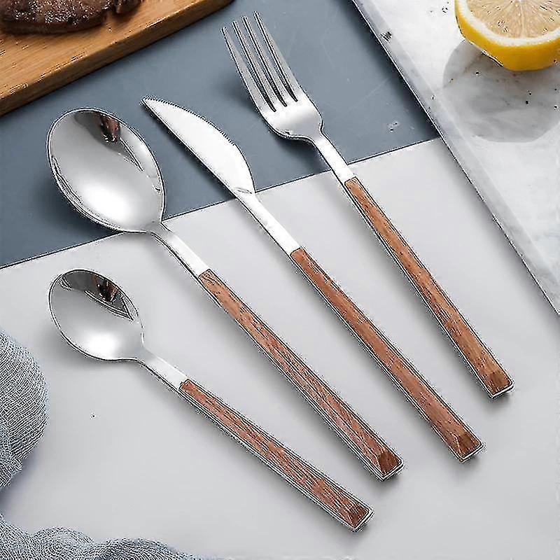 Stainless & Wood Dining Cutlery Set