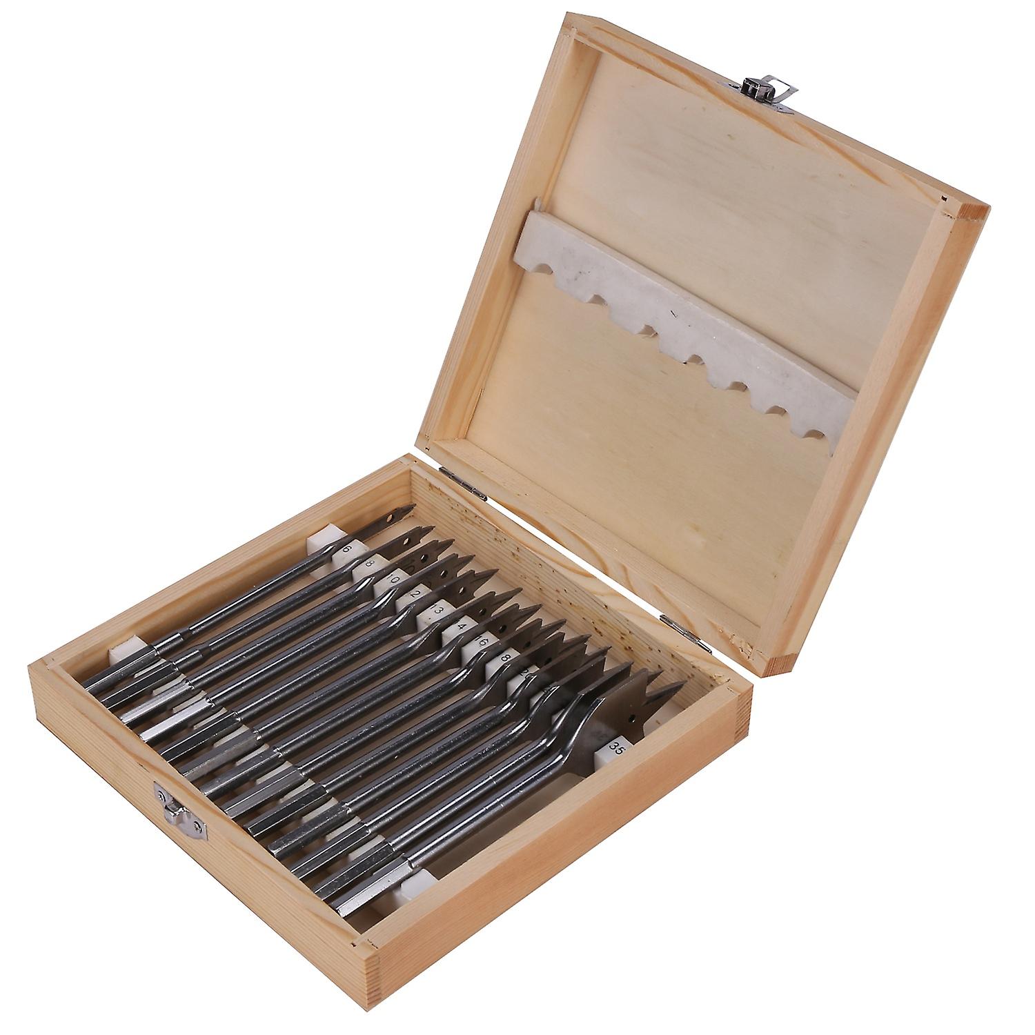 13Pcs Flat Spade Drill Set Metal Bit Kit Hex Woodworking Tool Accessories