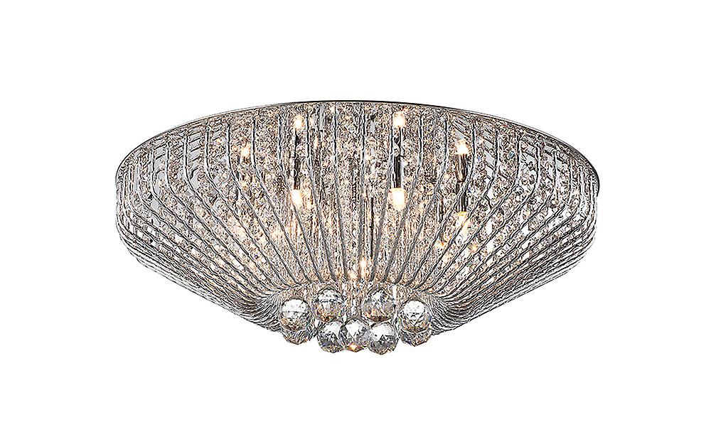 Impex Carlo 7 Light Flush Polished Chrome Ceiling Fitting