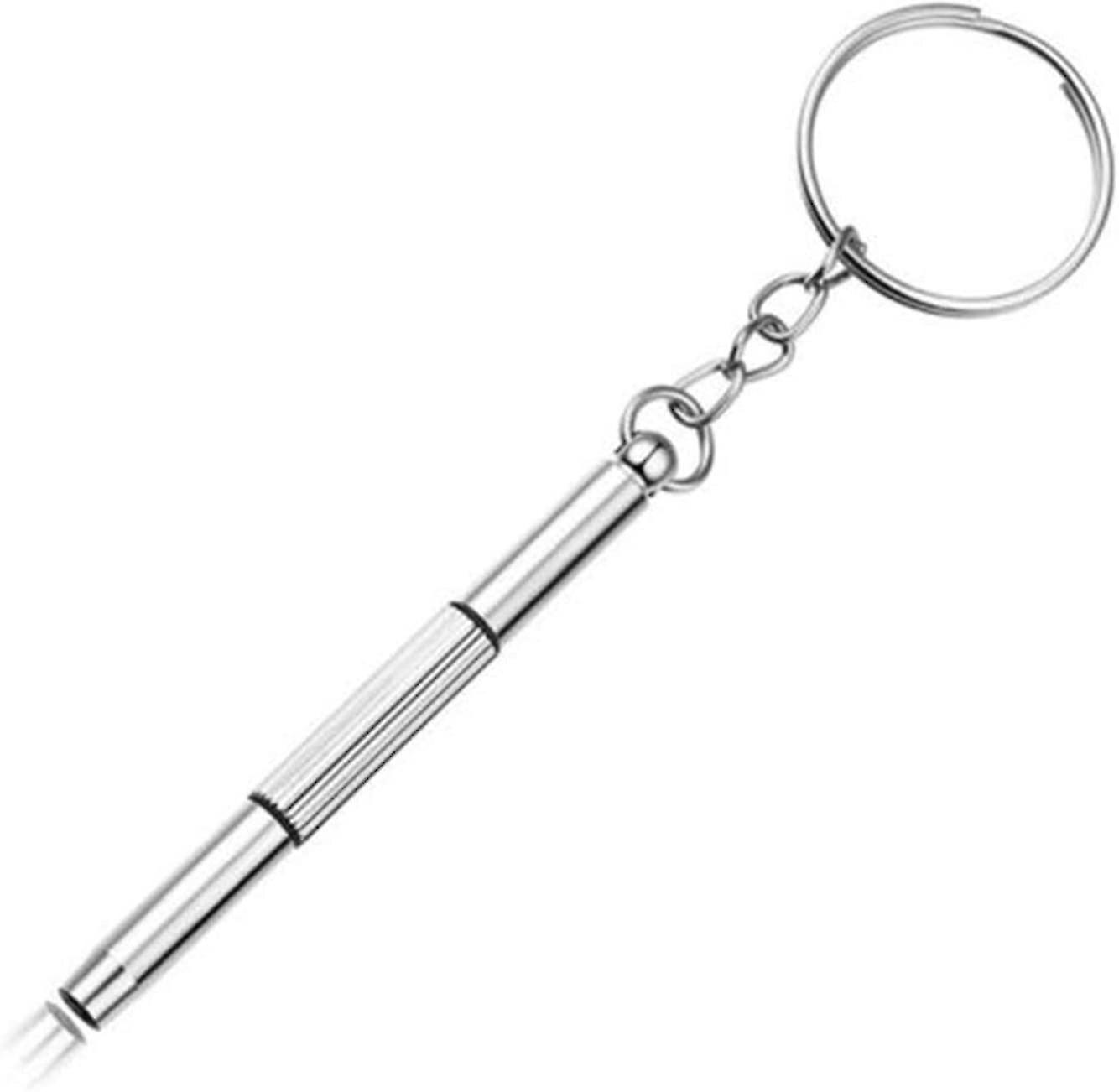 Mini Multi-function Screwdriver Protable Screwdriver Keychain For Sunglasses Watch Repair (white)