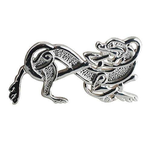 Silver 20x35mm Celtic Animal brooch