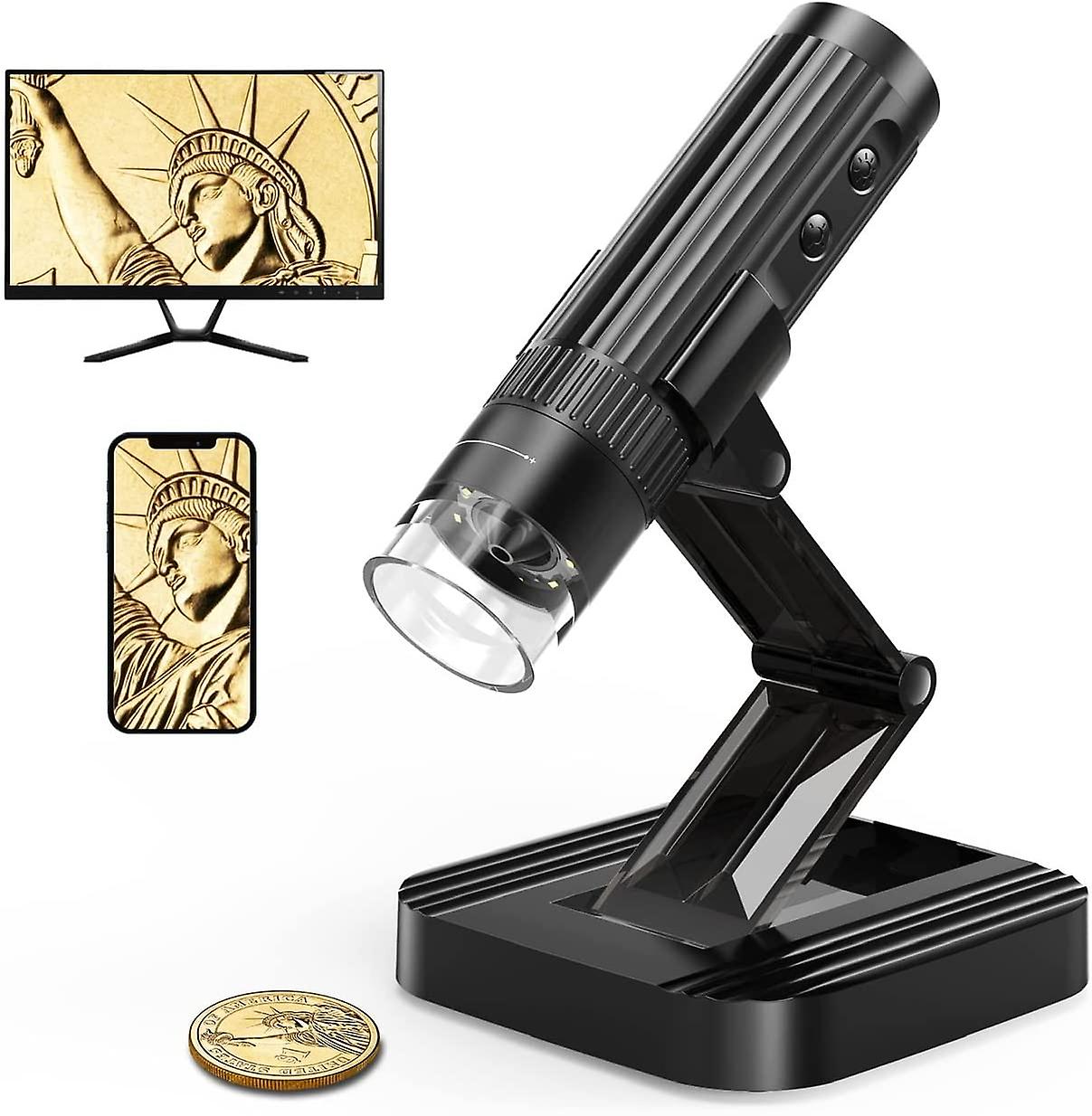 Digital Microscope - WiFi & USB Connection,8 LED Lights,with 50X-1000X HD Magnification,100% New