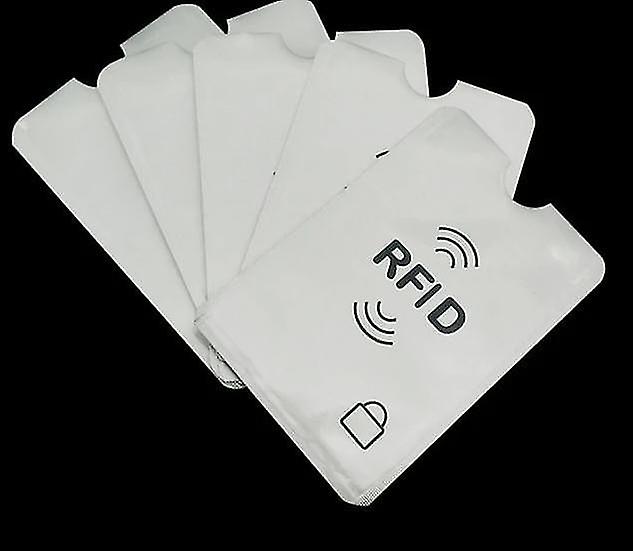 Silver 10 Pieces B Anti Rfid Blocking Reader Card Cover Holder Protection Id Bank Case