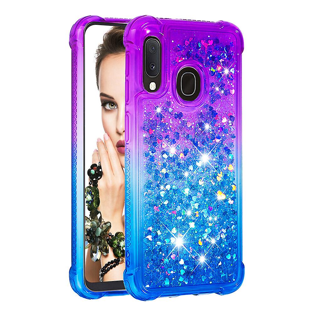 Case For Samsung Galaxy A20e/a10e Liquid Glitter Funny Bling Shiny Crystal Flowing Sparkle Moving Cover Clear Bumper Compatible With Samsung Galaxy A2