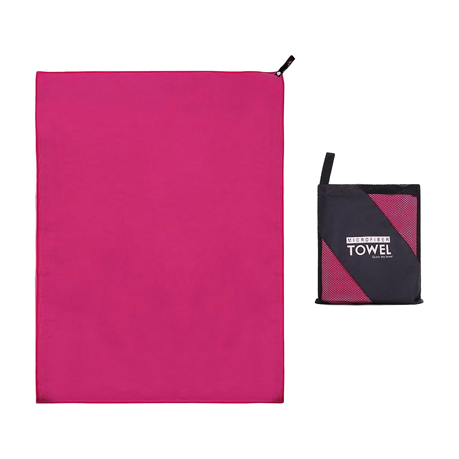 Microfiber Towel Foldable Compact 3 Sizes for Hiking Outdoor black 76x152cm