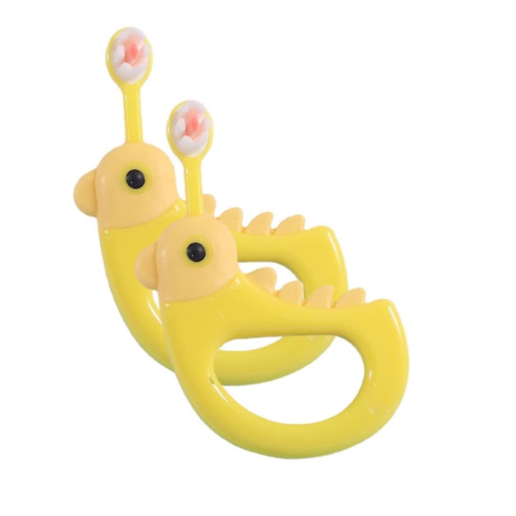 2pcs Kids Toothbrush Cartoon Chicken Shape Mouth Training Brush ...