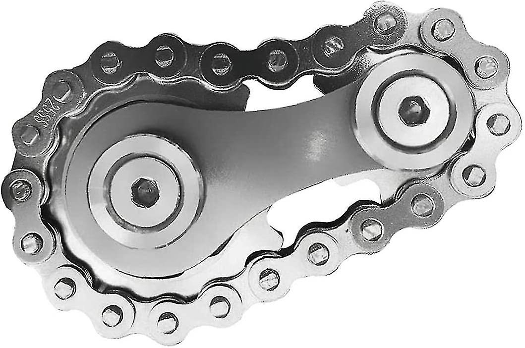 Gyro Sprocket Toys Spinner Fingertip Silver Unzip Chains Flywheel Stress Reliever Toy-i