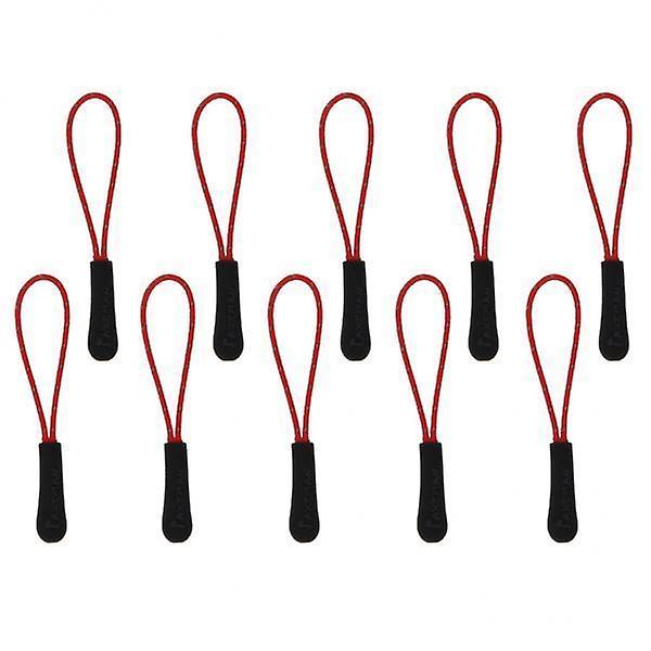4x10Pcs Reflective Zipper Pull Cord Zip Puller Zip Fastener Zip Slider Red