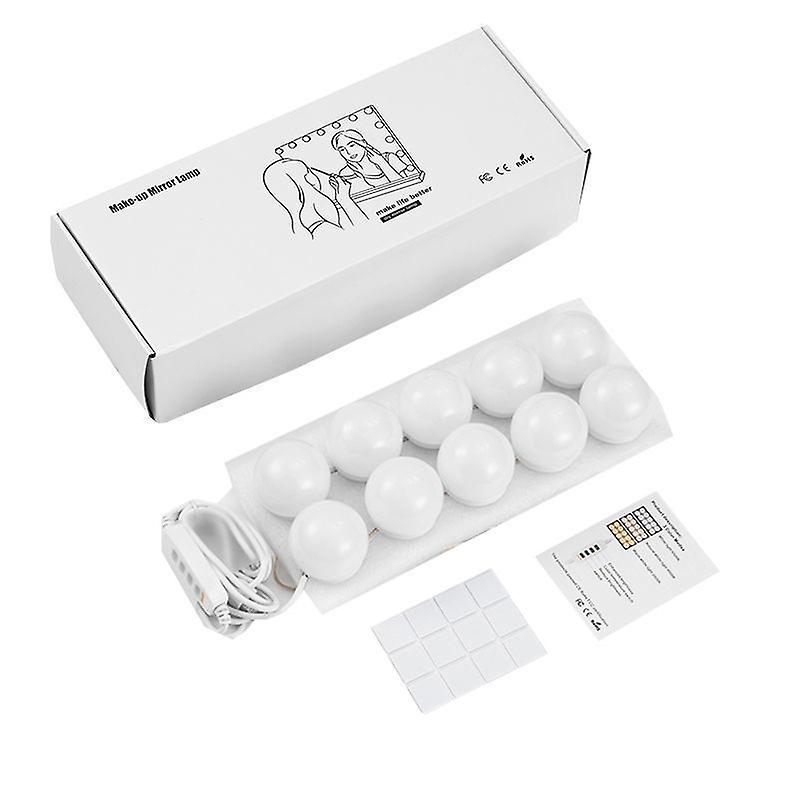 Led Mirror Lighting Kit for Dressing Table, with 10 Dimmable Bulbs, and 3 Lighting Modes, White,20.2*14.5*5.3cm