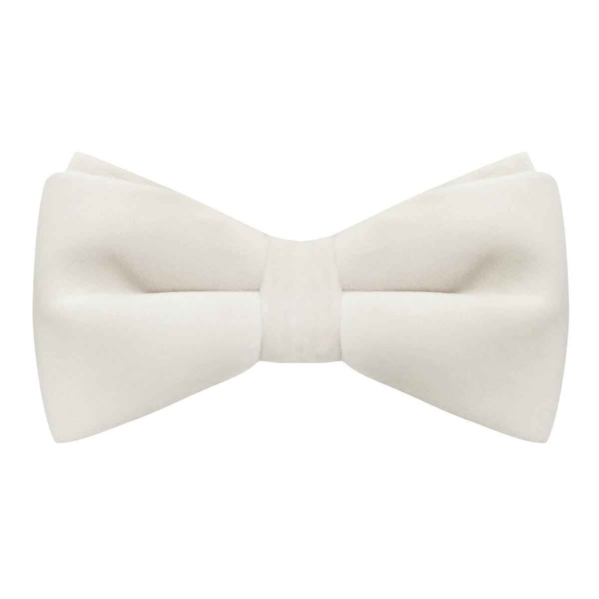 Ivory Velvet Bow Tie