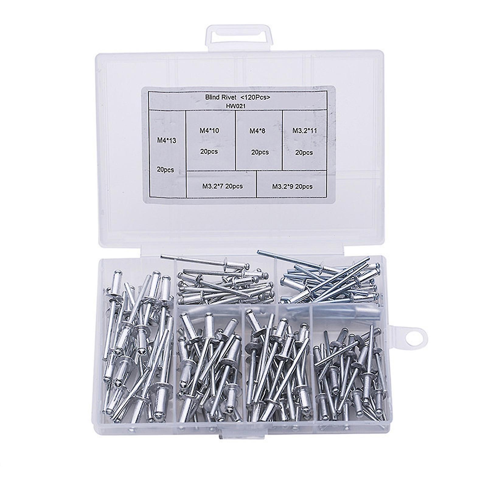 120pcs M3.2-m4 Blind Rivets Long Corrosion-resistant Aluminium Assorted Blind Rivet Set For Ship Building