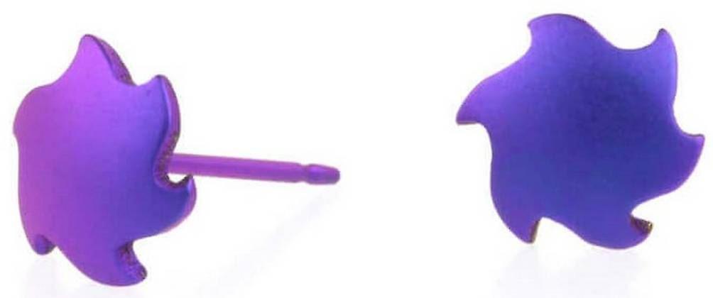 Ti2 Titanium Sun Stud Earrings - Imperial Purple