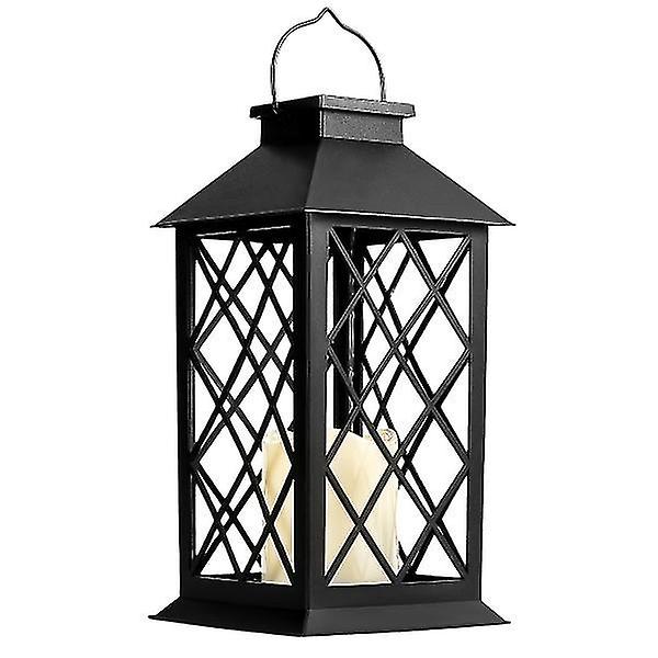 Uonlytech Led Solar Candle Light Yellow Flash Plastic Light Candle Wind Light