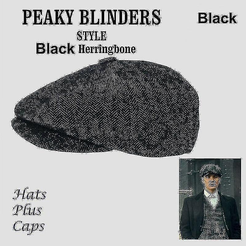 New Men Fashion Peaky Blinders Hat Men Newsboy Cap Wool Blend Herringbone Tweed Winter Hat Warm