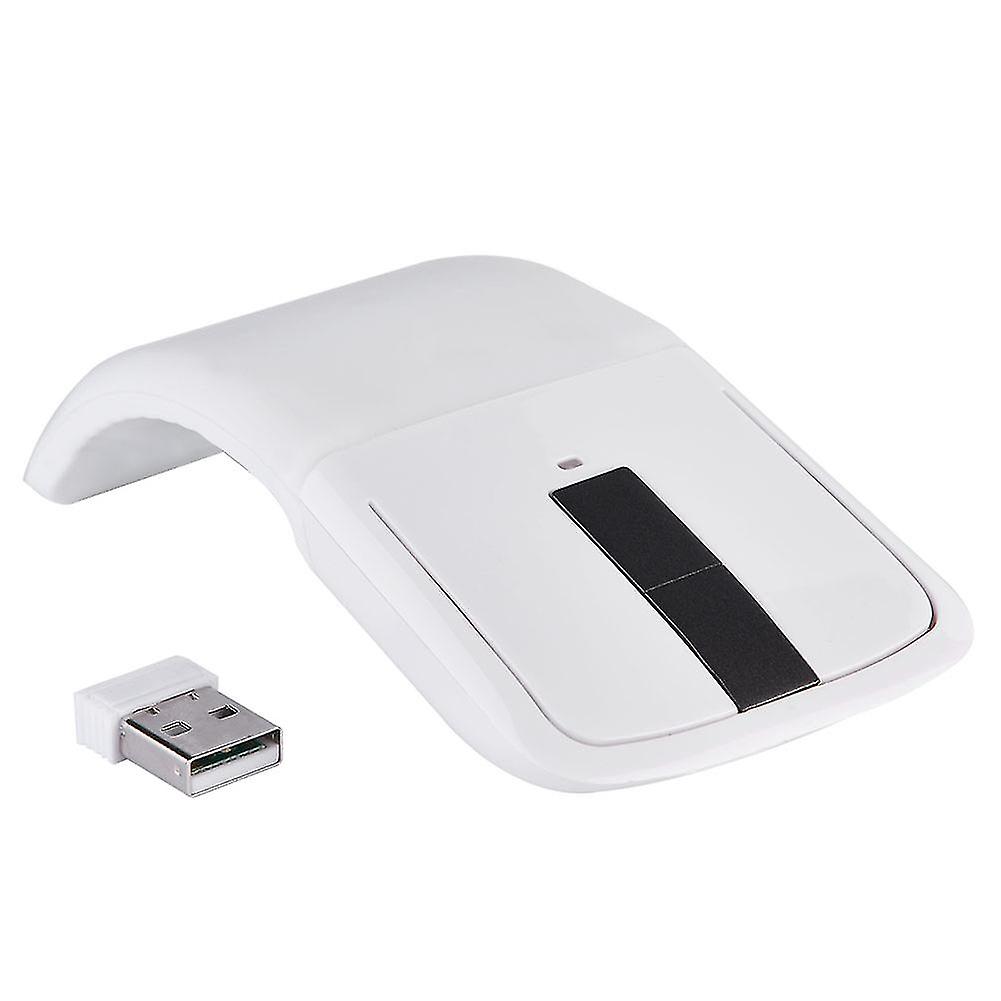 2.4GHz Foldable Wireless Touch Mouse with USB Receiver for PC, Laptop, Smart TV, White