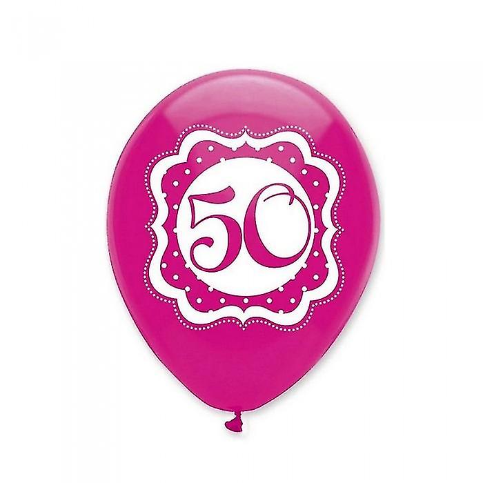 Creative Party Latex 50th Birthday Balloons (Pack of 6)