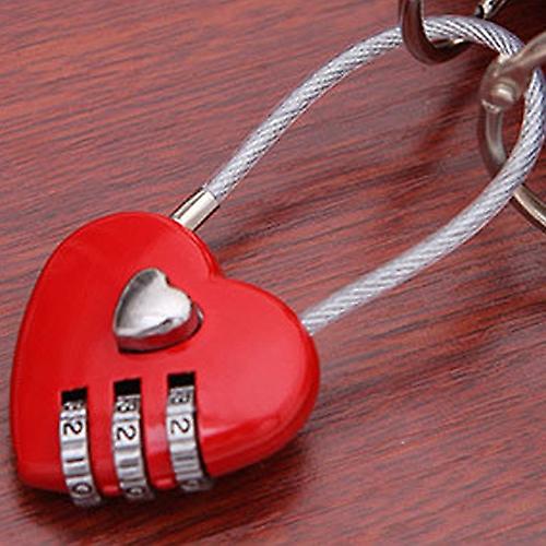 Mini Heart Shape 3 Code Resettable Luggage Suitcase Bag Travel Lock Padlock