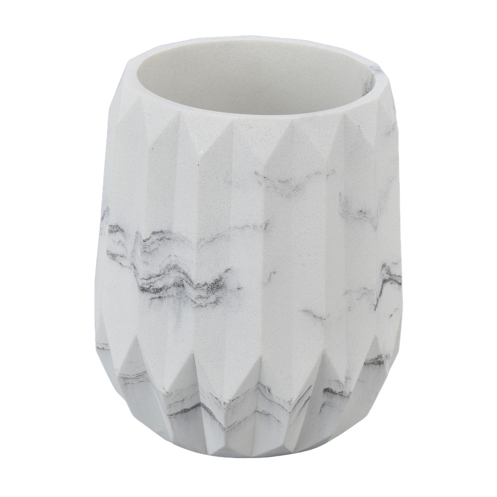 Makeup Brush Holder Glossy Resin Marble Pattern Modern Design Makeup Brush Storage Box